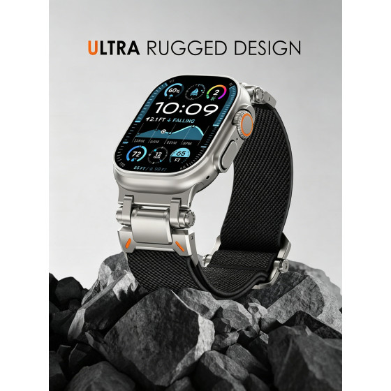 Premium Tactical Fabric Band, Breathable Woven Nylon with Precision Machined Titanium Clasp